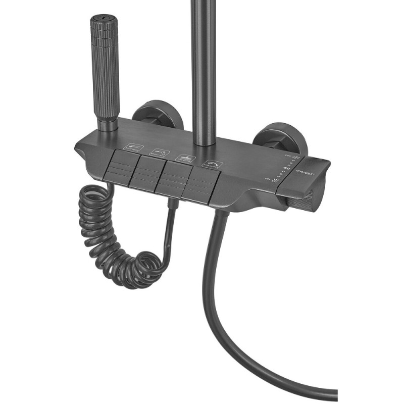 Душевая колонна Champion PBM-009-J Graphite со смесителем с кнопочным переключателем, 4 режима  (CH6501)