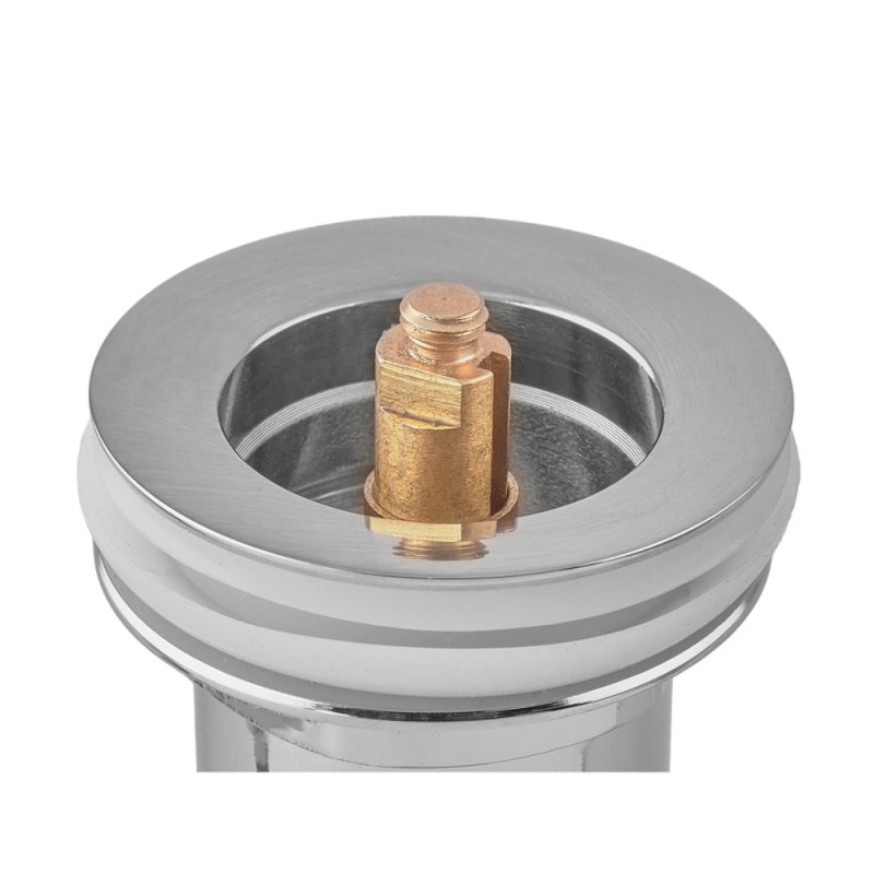 Донный клапан для раковины Koer PW-07-11 1 1/4'' с переливом автоматический СLICK-СLACK (Белая керам.накл.) (KR5784)