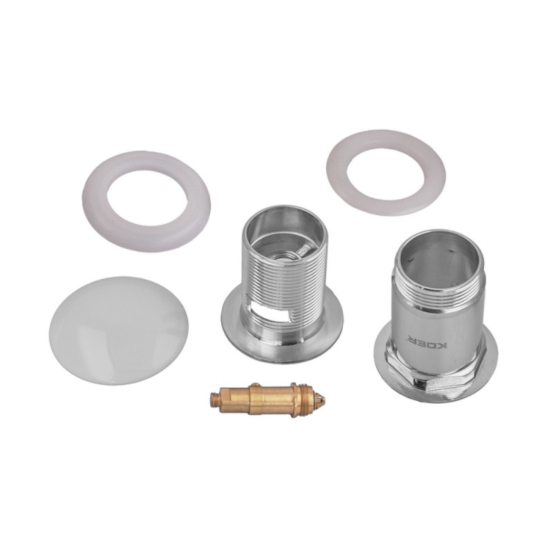 Донный клапан для раковины Koer PW-07-11 1 1/4'' с переливом автоматический СLICK-СLACK (Белая керам.накл.) (KR5784)
