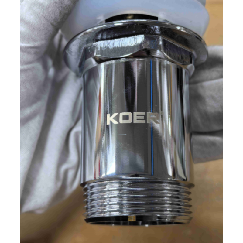 Донный клапан для раковины Koer PW-07-11 1 1/4'' с переливом автоматический СLICK-СLACK (Белая керам.накл.) (KR5784)