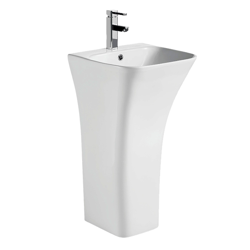 Раковина моноблок Mixxus BEVEL-1101 с отверстием под смеситель и переливом 450х435х835mm (MI6697)