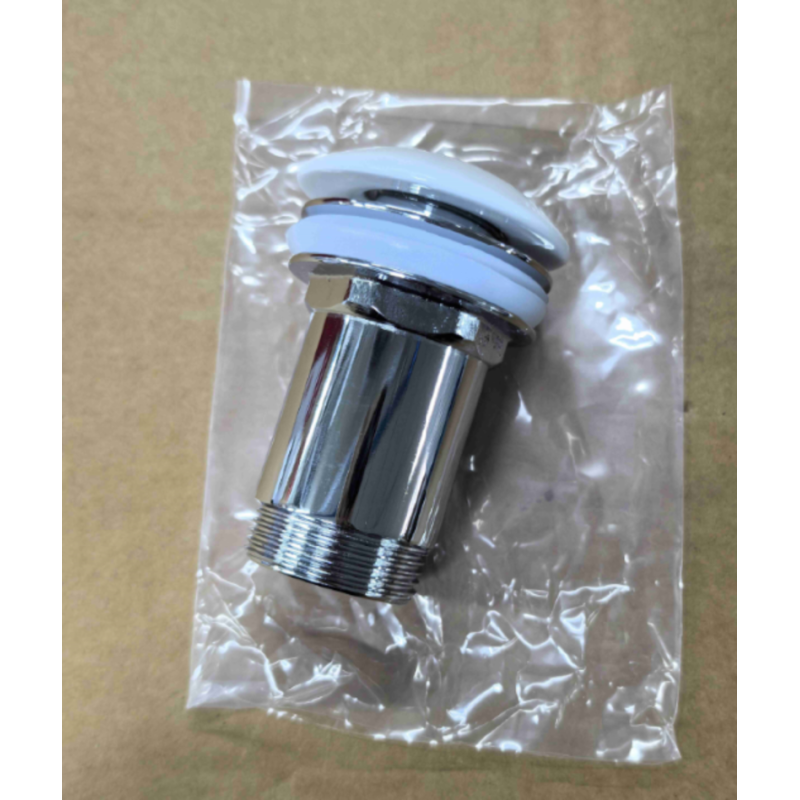 Донный клапан для раковины Koer PW-07-11 1 1/4'' с переливом автоматический СLICK-СLACK (Белая керам.накл.) (KR5784)