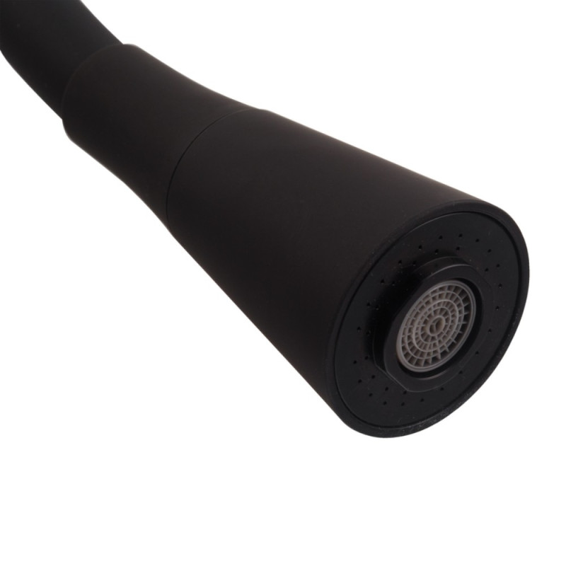 Смеситель для кухни Mixxus SEO-011-T Graphite Refl.Black из нерж.стали SUS304 (Цв.графит+сил.излив черный) (MI8434)