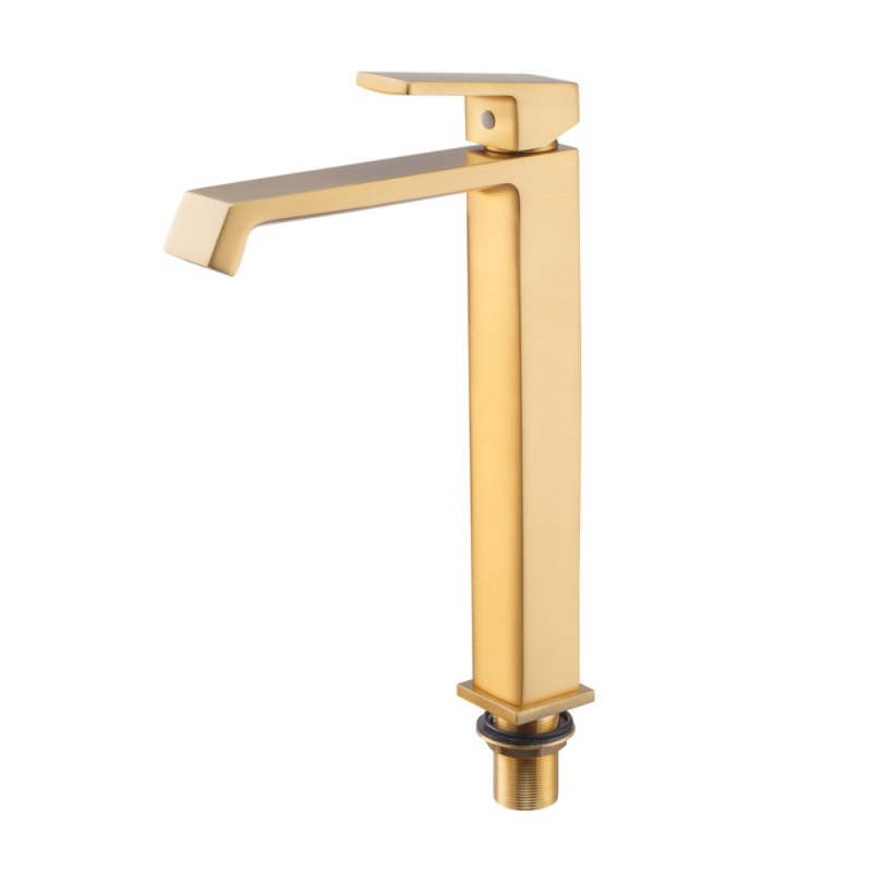 Змішувач для умивальника Haiba GAUDI 001 (HIGH) BRUSHED GOLD (HB9597)