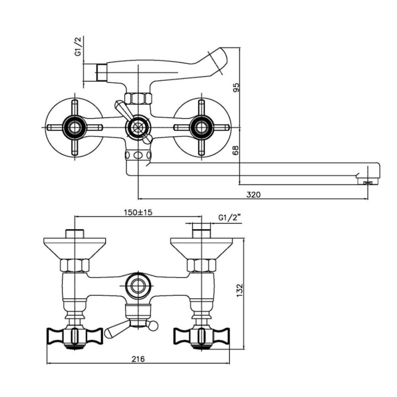 Смеситель для ванны Haiba Zeus 143 (HB0423)
