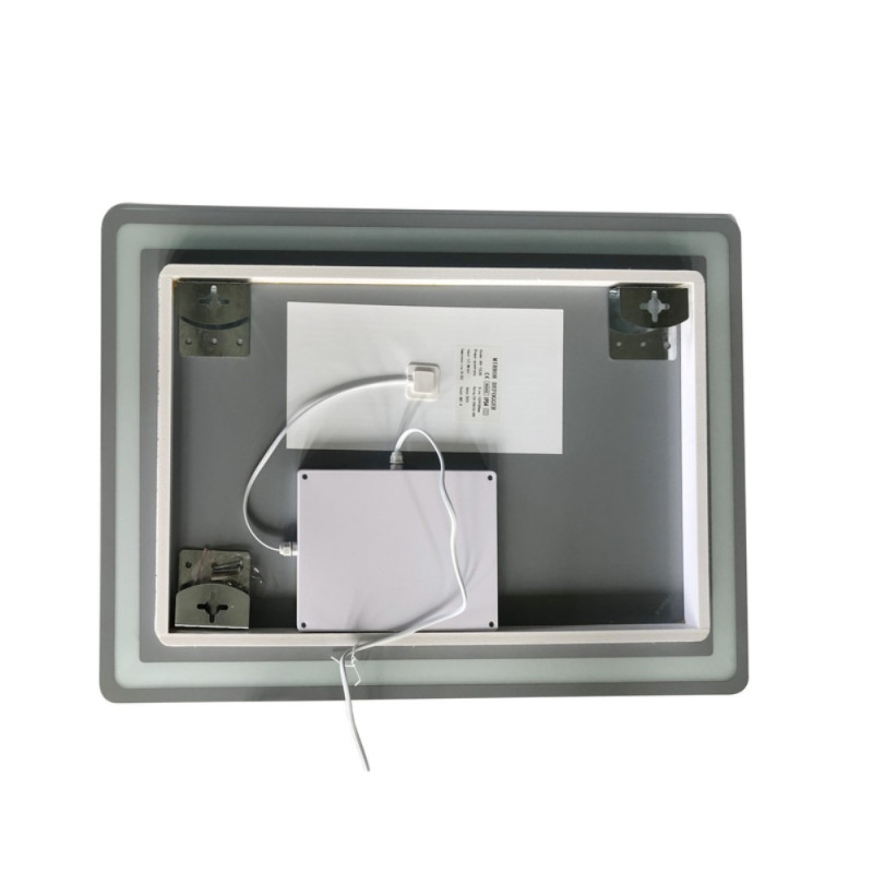 Дзеркало Zerix Mirra MR05-80x60-REVERSE з LED Touch, Anti-fog, димером, регулятором яскравості (ZX6056)