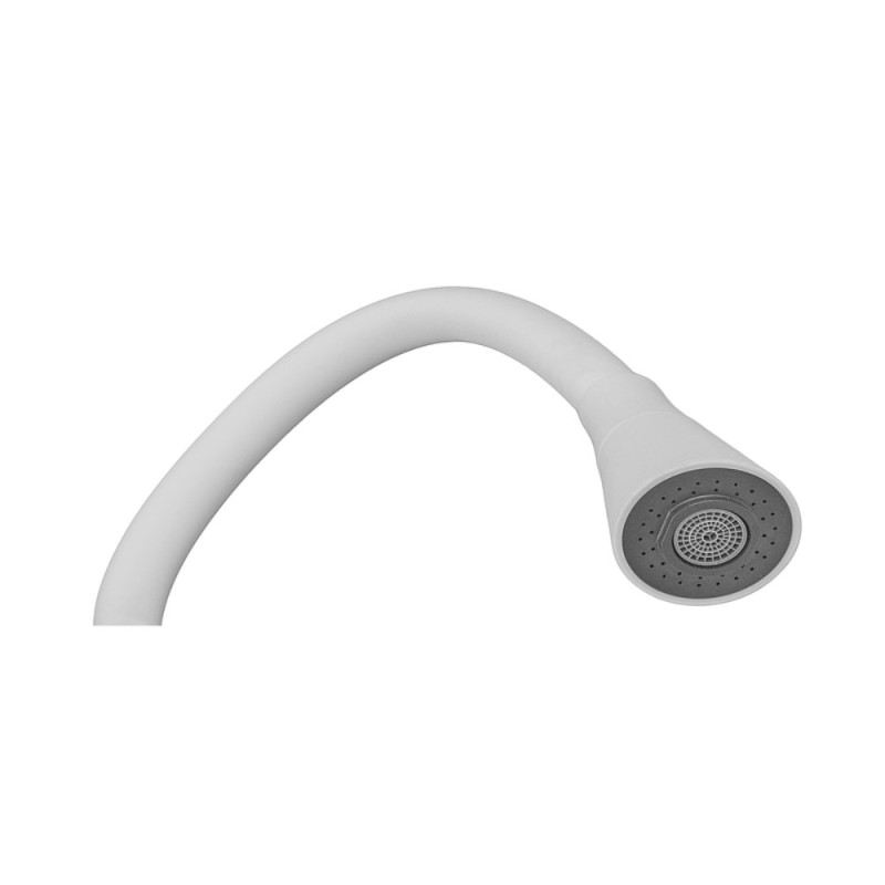 Смеситель для кухни MIXXUS SUS-011-T REFL.WHITE с силиконовым изливом из нерж. стали SUS304, излив белый (MI8228)