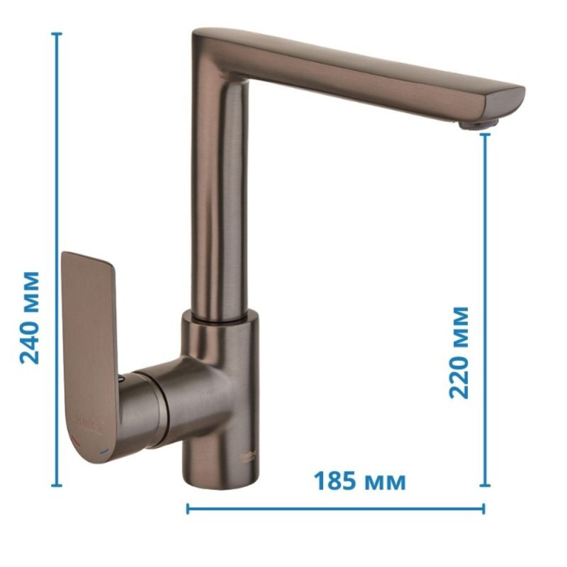 Змішувач для кухні Haiba Alex 018 Graphite (HB3999)