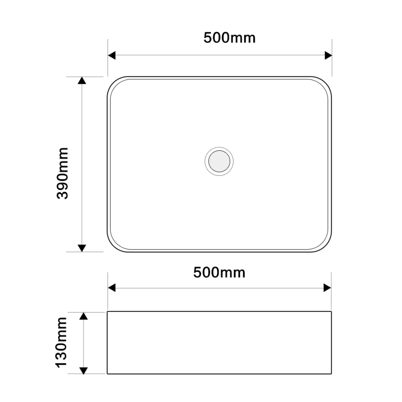 Раковина накладна MIXXUS PREMIUM DIVERSE-0110 MARBLE-BLACK 500х390х130mm (MP6517)