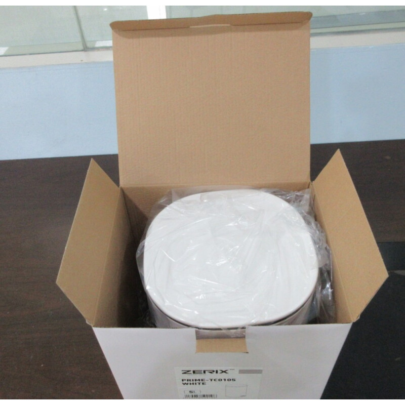 Мусорное ведро с плавным закрытием овальное Zerix Prime-TC0105 White 5л цвет белый (ZX5901)