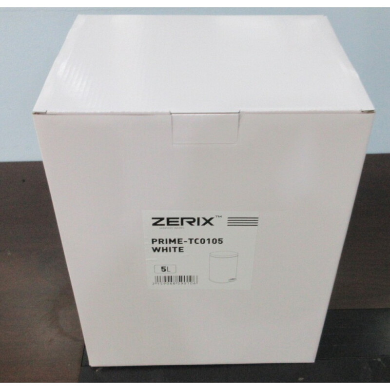 Мусорное ведро с плавным закрытием овальное Zerix Prime-TC0105 White 5л цвет белый (ZX5901)
