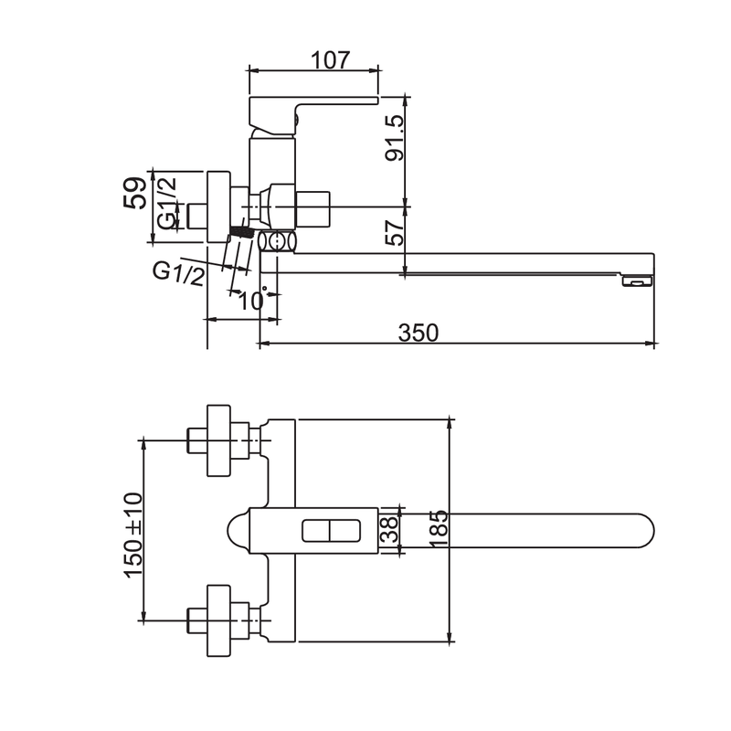 Смеситель для ванны Haiba KANT 006 EURO (HB9602)