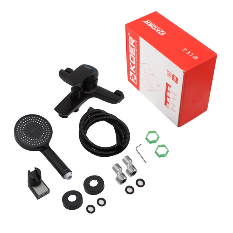 Смеситель для ванны с коротким изливом Koer KB-40008-05 (Цвет черный) (KR3473)