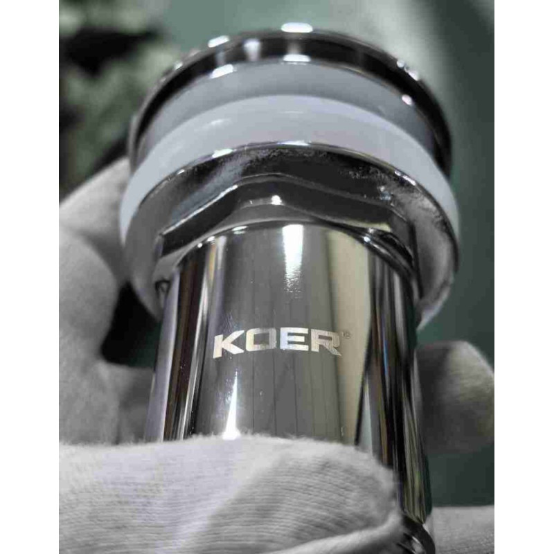 Донный клапан для раковины Koer PW-07-01 1 1/4'' с переливом автоматический СLICK-СLACK (Цвет хром) (KR5782)
