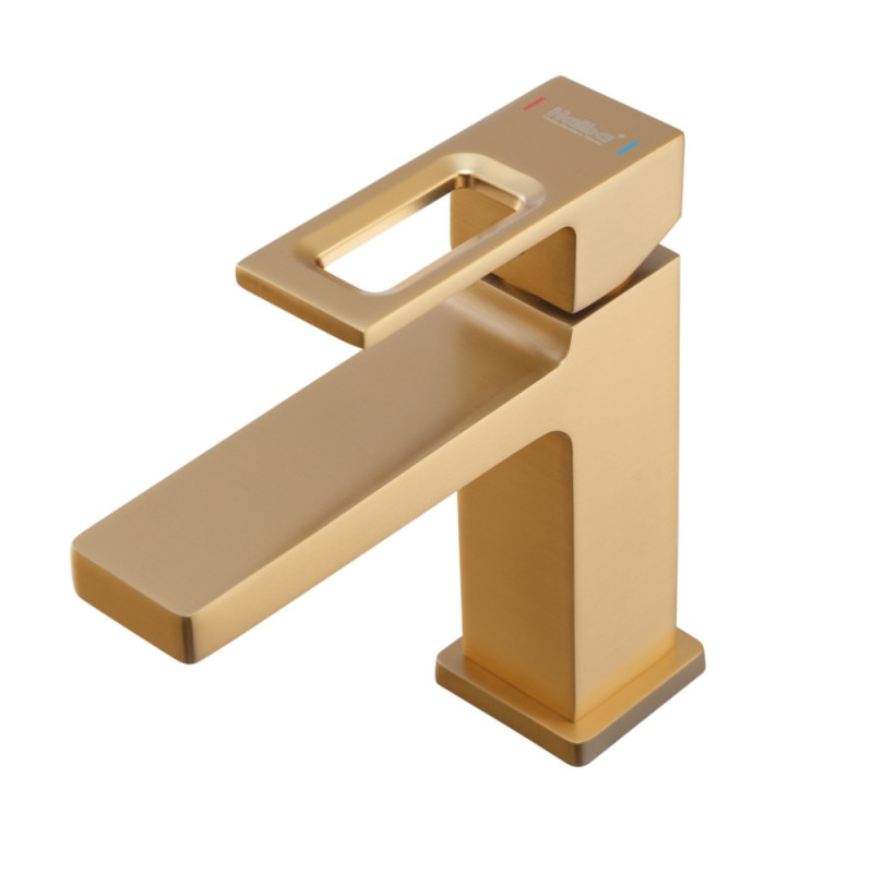 Смеситель для умывальника Haiba KANT 001 BRUSHED GOLD (HB9605)