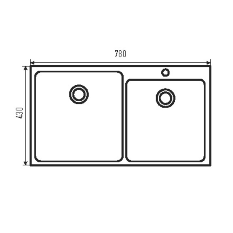Мойка из нерж. стали ZERIX ZH7843D-215 NANO-BLACK (3.0/0.8) (MX1594)