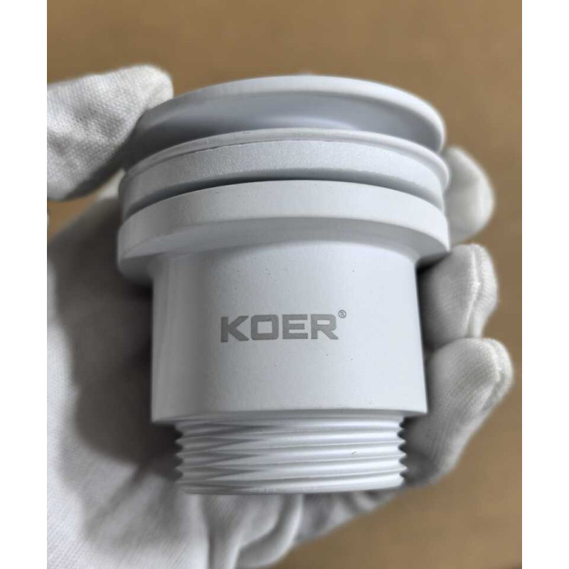 Донный клапан для раковины Koer PW-11-03 1 1/4'' универсальный (с/без перл) СLICK-СLACK (Цвет белый) (KR5791)