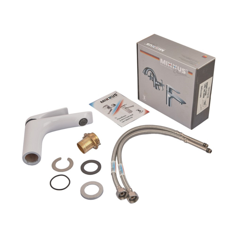 Смеситель для умывальника Mixxus Premium DERBY 001 (NUT) WHITE-CHROME (MI6613)