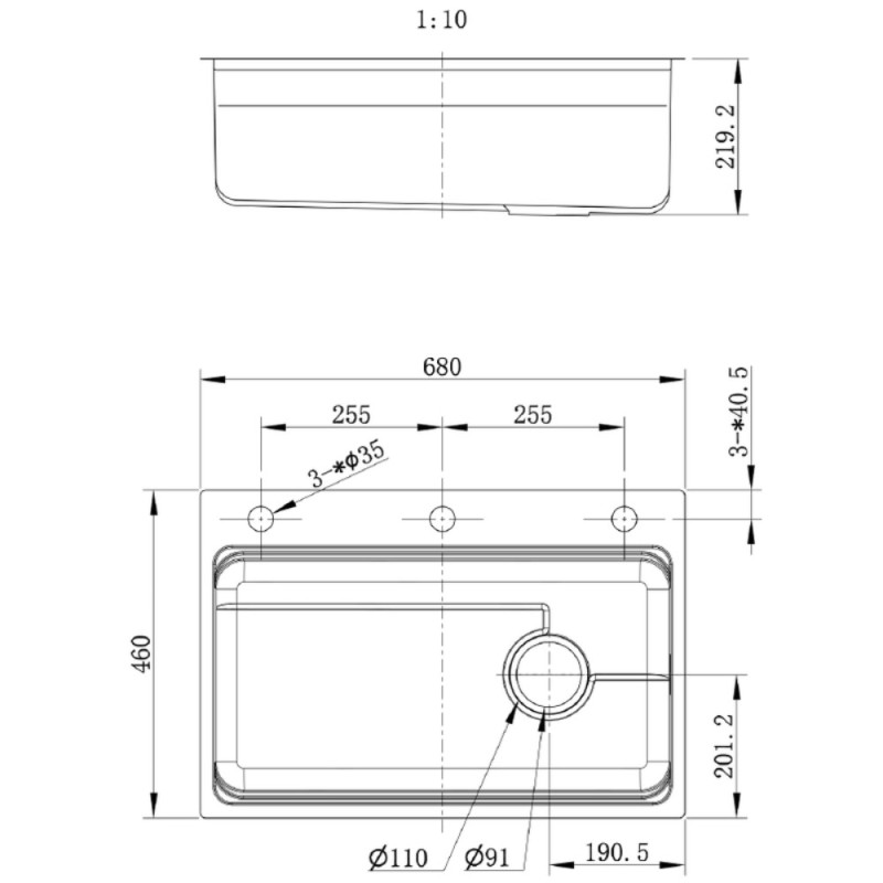 Мойка из нержавеющей стали Mixxus MS6846-Set-01 Micro Decor Graphite (3.0/0.8) комплект (графит) (MI8388)