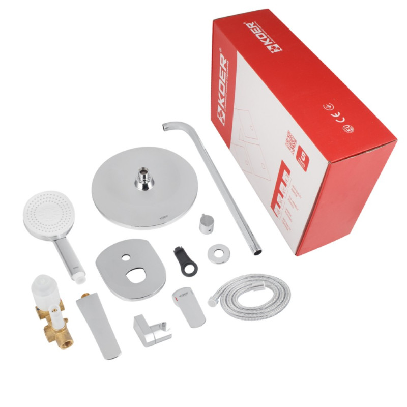 Встраиваемая душевая система со смесителем Koer KB-64008-01 (Цвет хром) (KR3476)