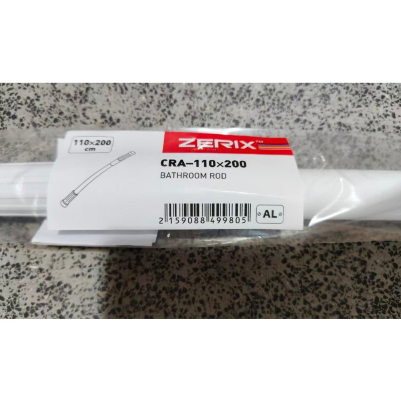 Штанга для шторки телескопическая прямая Zerix CRA-110x200 110cm-200cm (алюминий) (ZX4998)