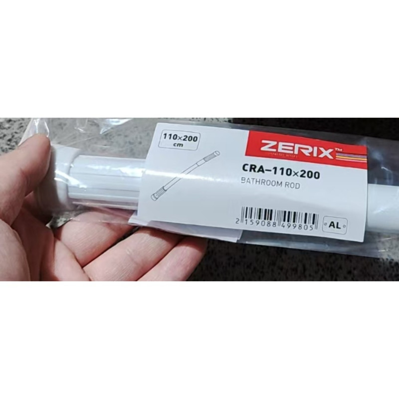 Штанга для шторки телескопическая прямая Zerix CRA-110x200 110cm-200cm (алюминий) (ZX4998)