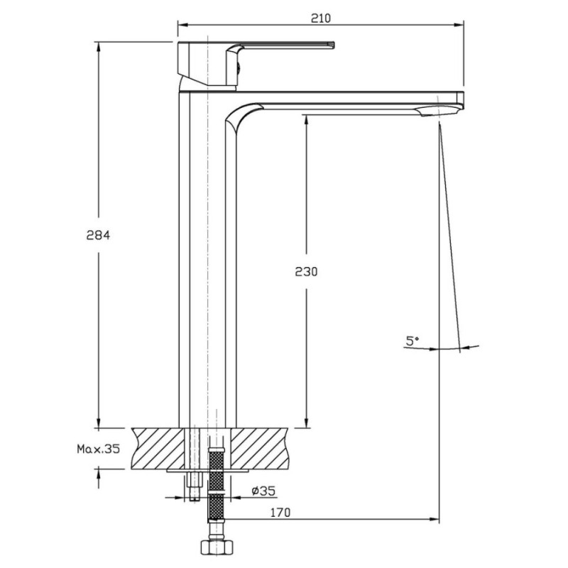 Змішувач для умивальника Haiba Kubus 001 високий (HB0839)