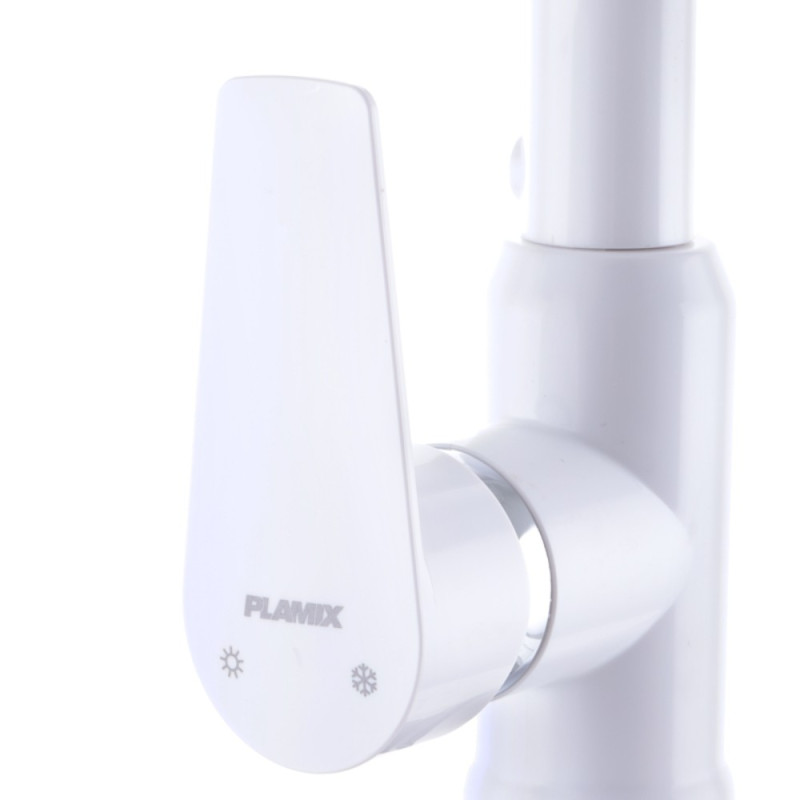 Смеситель для кухни Plamix Mario-017 White (с подводкой) (PM0608)