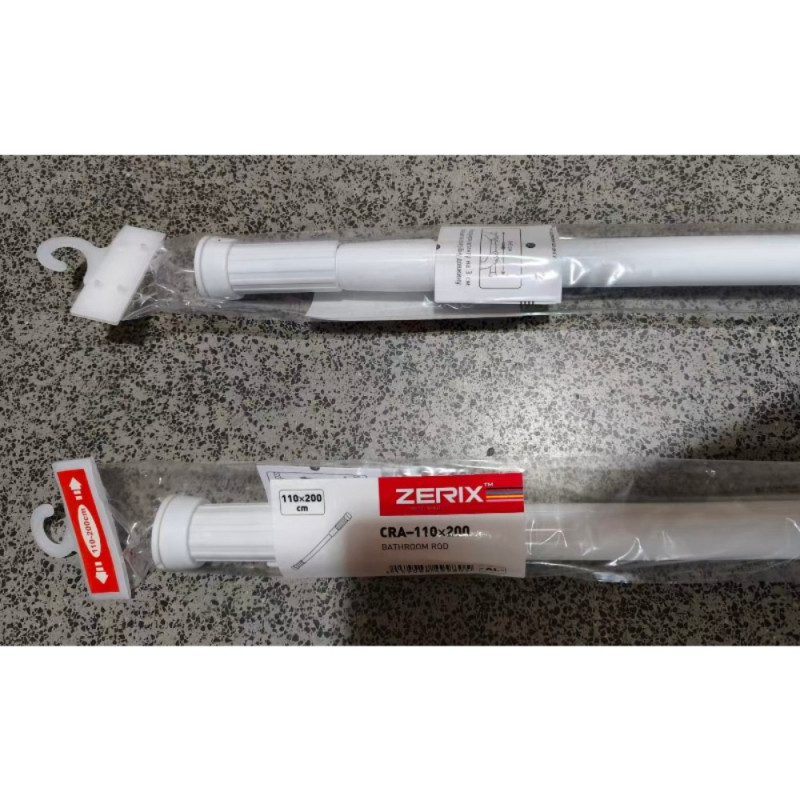 Штанга для шторки телескопическая прямая Zerix CRA-110x200 110cm-200cm (алюминий) (ZX4998)
