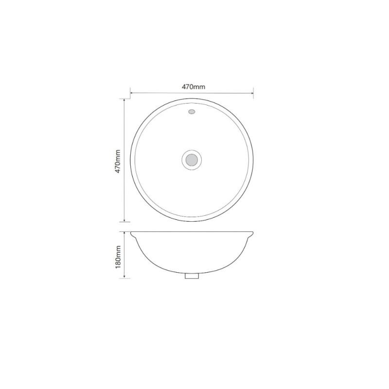 Раковина врезная на столешницу MIXXUS PREMIUM TOPPER-1601 470х470х180mm с переливом (MP6571)