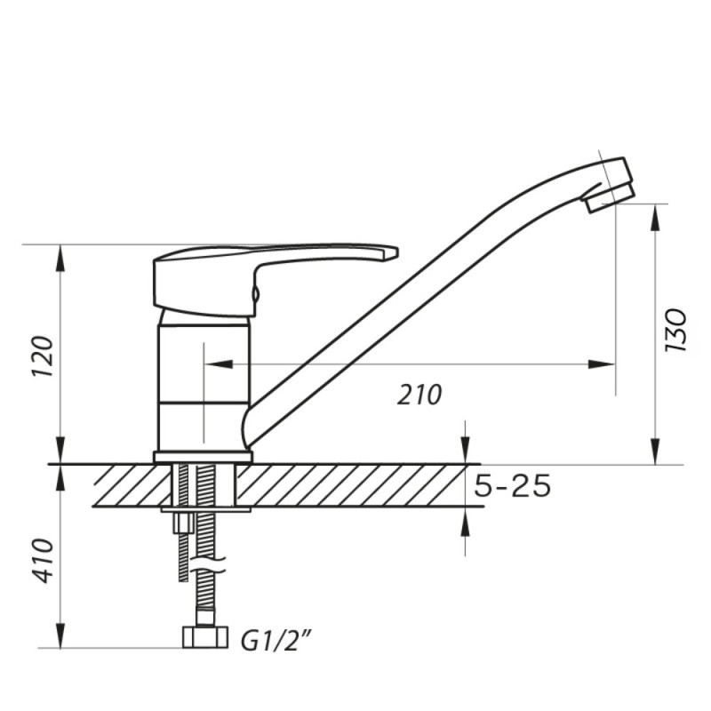 Смеситель для кухни Zerix PAN-A 279 (ZX0055)