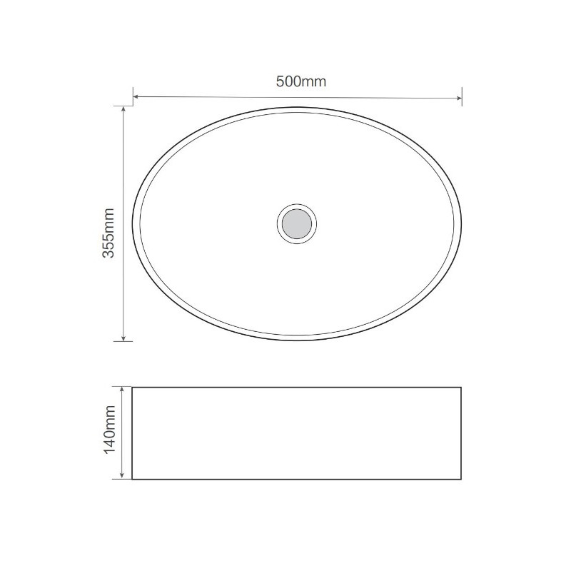 Раковина накладная Mixxus Premium BEVEL-0106 500х355х140mm (MP6546)