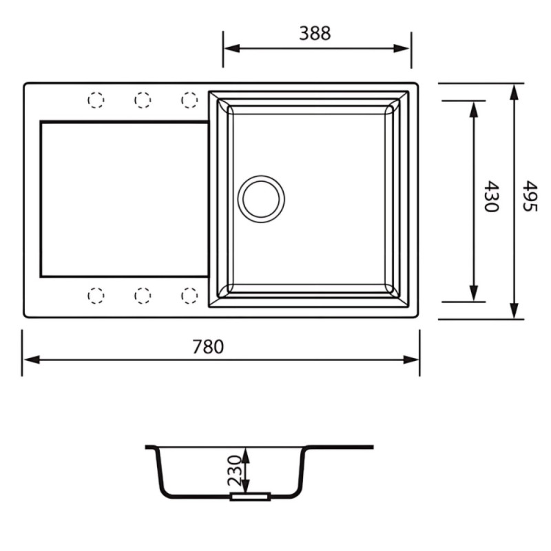 Мойка кухонная Zerix ZS-7950S-01 Белая (ZX4579)