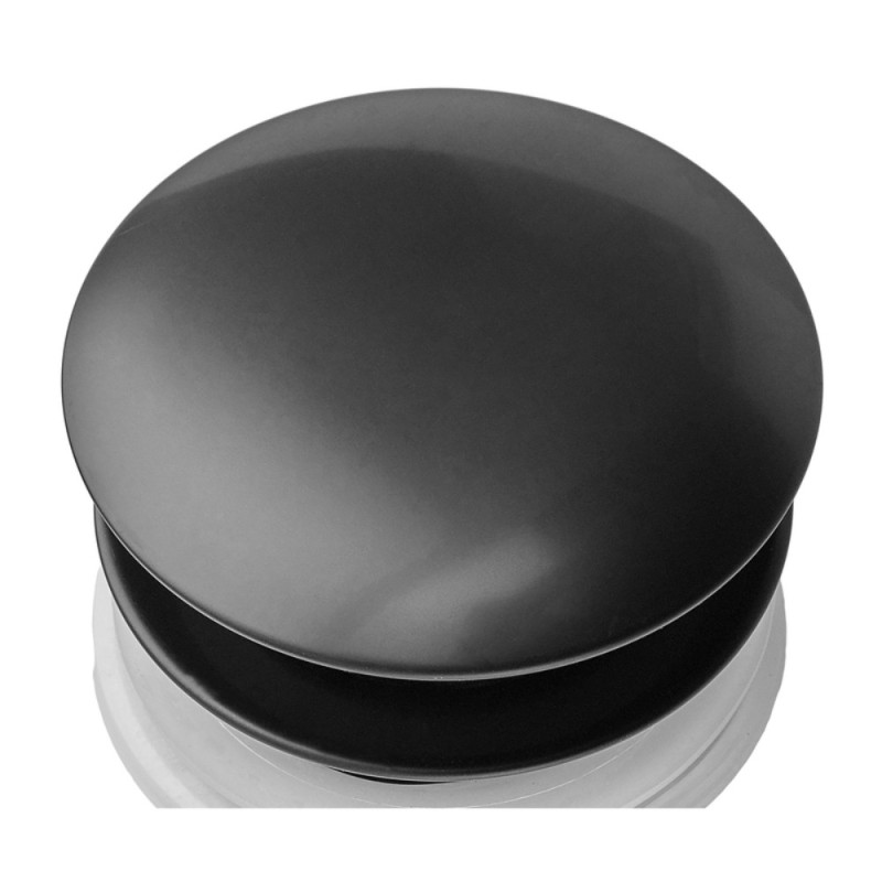 Донний клапан для раковини Zerix BV-01 BLACK 1 1/4'' з переливом автоматичний СLICK-СLACK (Колір чорний) (ZX6016)