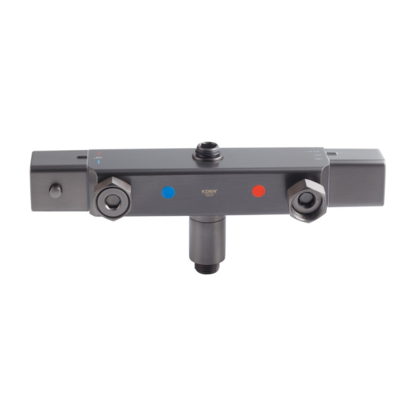 Душевая колонна с термостатическим смесителем Koer KB-57038-07 3 функции (Цвет графит) (KR5962)