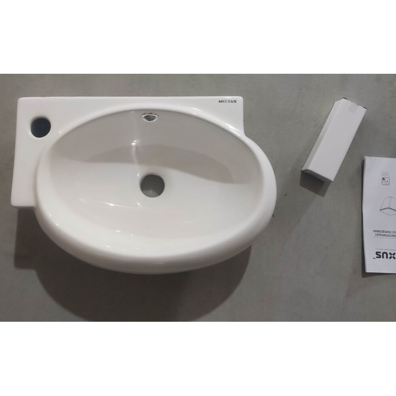 Раковина подвесная Mixxus Premium DIVERSE-1201-R 400х215х140mm с отверстием под смеситель и переливом (MP6506)