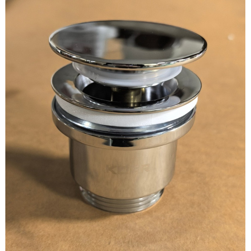 Донный клапан для раковины Koer PW-11-01 1 1/4'' универсальный (с/без перел) СLICK-СLACK (Цвет хром) (KR5790)