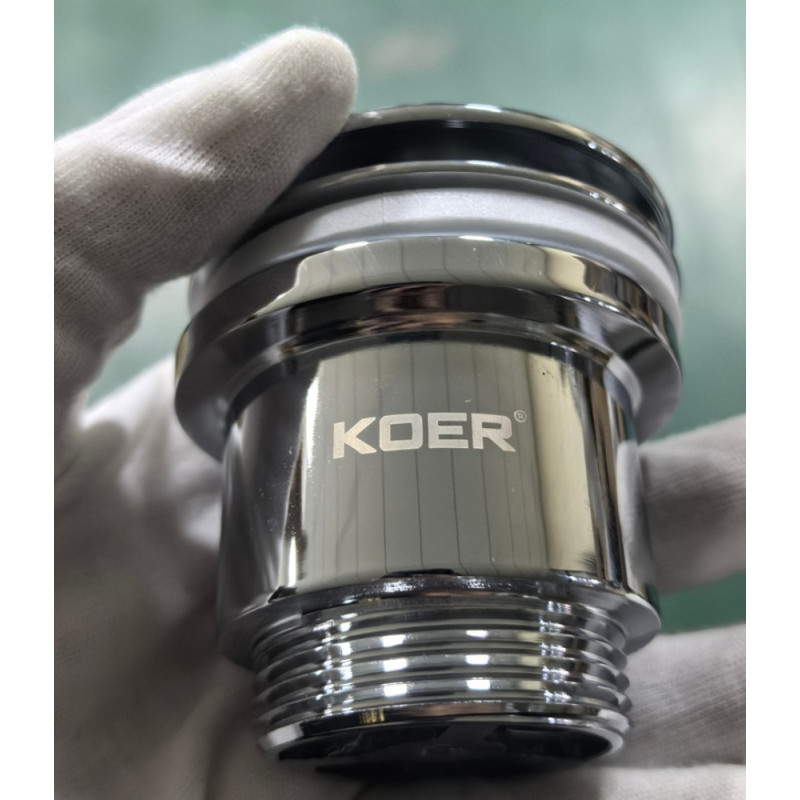 Донный клапан для раковины Koer PW-11-01 1 1/4'' универсальный (с/без перел) СLICK-СLACK (Цвет хром) (KR5790)