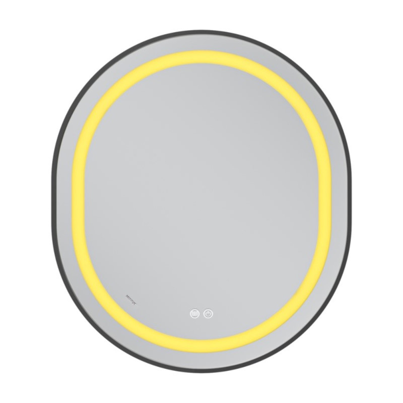 Зеркало Mixxus Premium ELLIPSE MV05-80x70-Reverse BLACK с Led Touch, Anti-fog, димером (3-6,5kK) (MP6646)