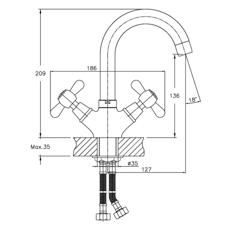 Змішувач для умивальника Haiba Dominox 274 (HB0088)
