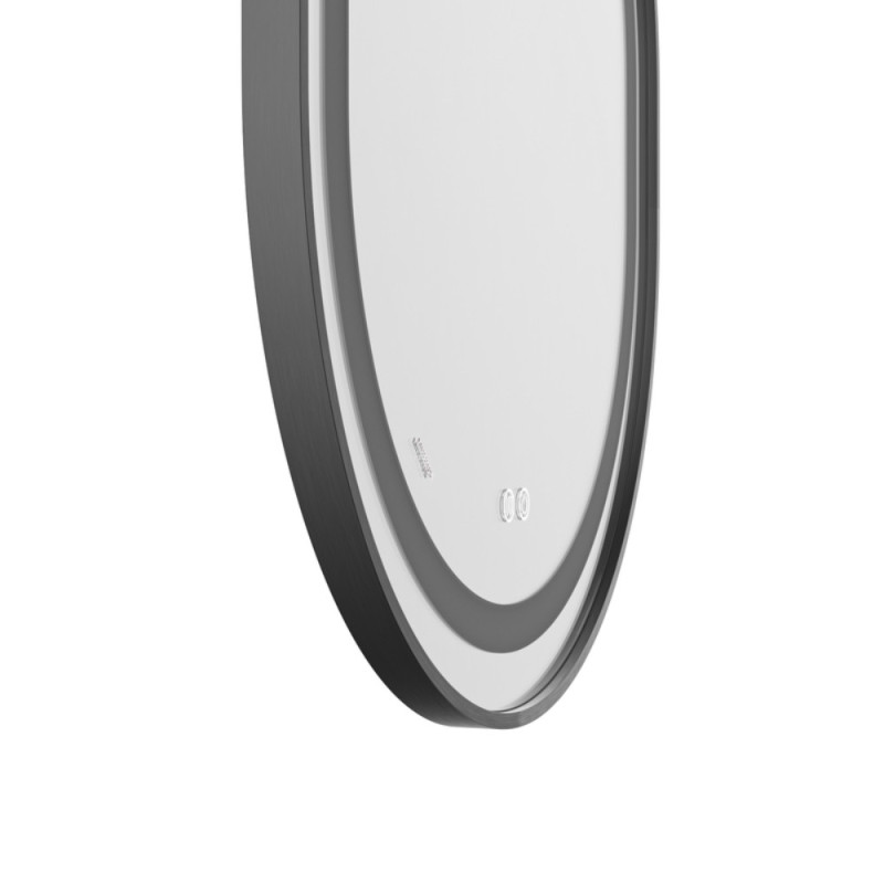 Зеркало Mixxus Premium ELLIPSE MV05-80x70-Reverse BLACK с Led Touch, Anti-fog, димером (3-6,5kK) (MP6646)