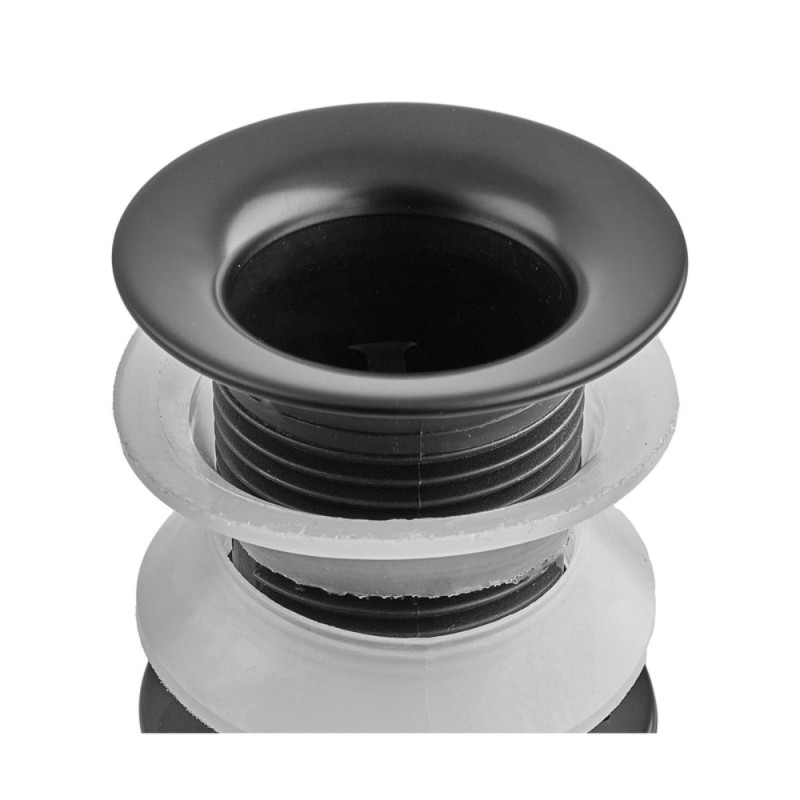 Донний клапан для раковини Zerix BV-02 BLACK 1 1/4''  без переливу автоматичний СLICK-СLACK (Колір чорний) (ZX6018)