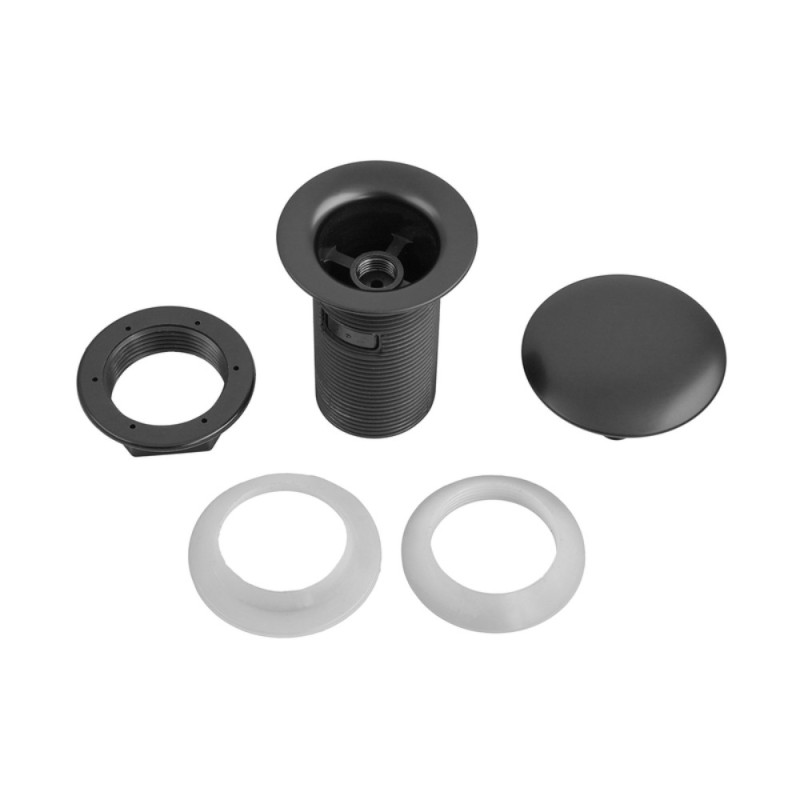 Донний клапан для раковини Zerix BV-02 BLACK 1 1/4''  без переливу автоматичний СLICK-СLACK (Колір чорний) (ZX6018)