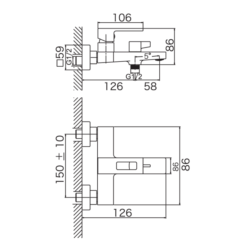 Смеситель для ванны Haiba KANT 009 EURO (HB9603)