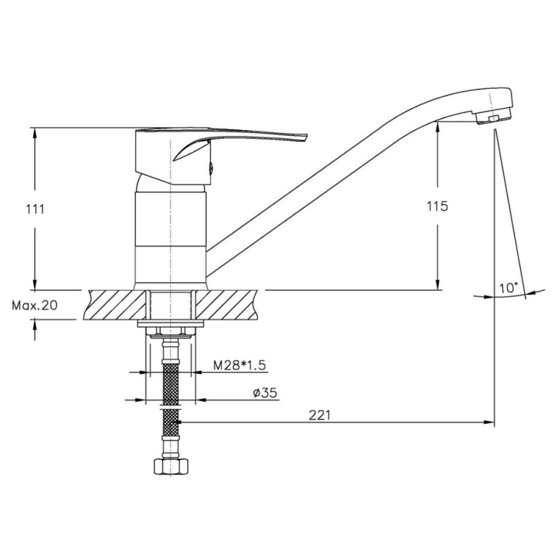 Смеситель для кухни Haiba Xide 555 (HB0403)