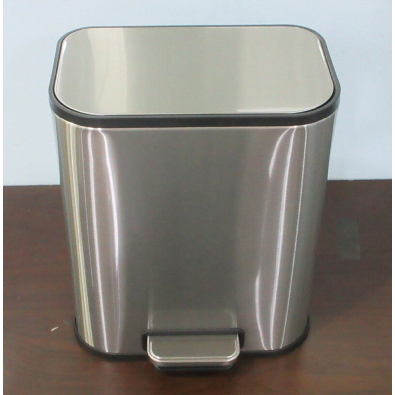 Мусорное ведро с плавным закрытием прямоугольное Mixxus Cubic-TC0105 SS Color 5л цвет нержавейка (MI7088)