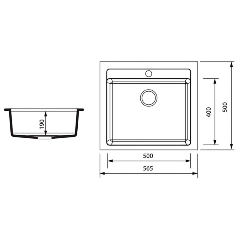 Мойка кухонная Zerix ZS-5751S-03 Черная (ZX4596)