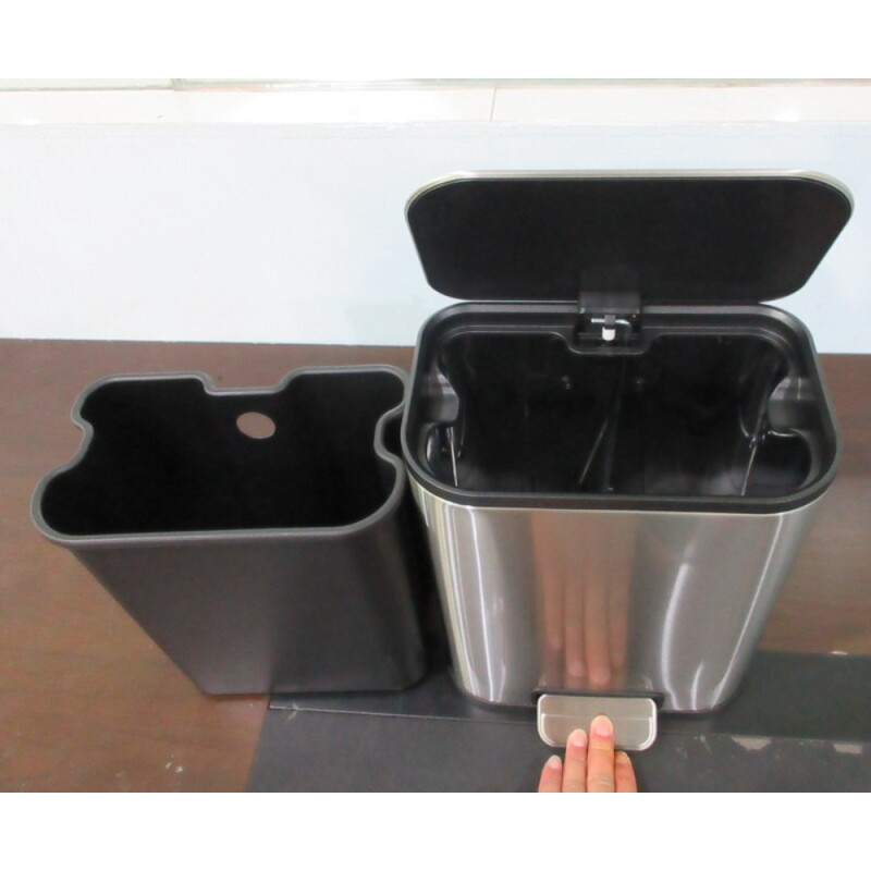 Мусорное ведро с плавным закрытием прямоугольное Mixxus Cubic-TC0105 SS Color 5л цвет нержавейка (MI7088)