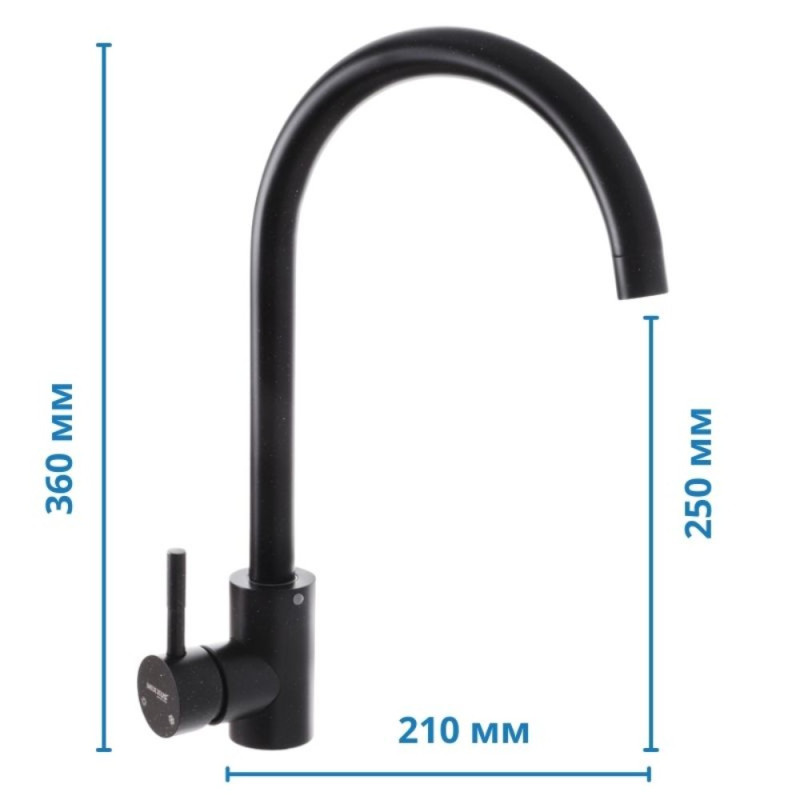 Кухонный смеситель черный Mixxus SUS 011-2 (SS0003)