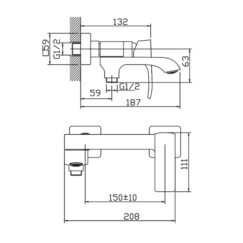 Смеситель для ванны Haiba Monaco 009 (HB9653)